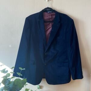 Tommy Hilfiger Dark Navy Blue Velvet Blazer Sports Jacket Men's XL Big Tall